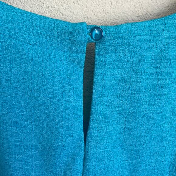 Women's Teal Boxy Top Size 16 Lightweight Beaded Embellished Coastal Beachy - Picture 6 of 8